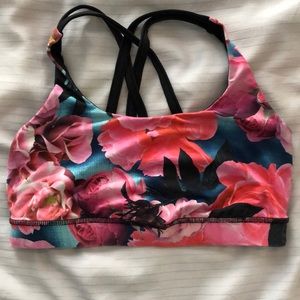 Pink floral pattern lululemon bra